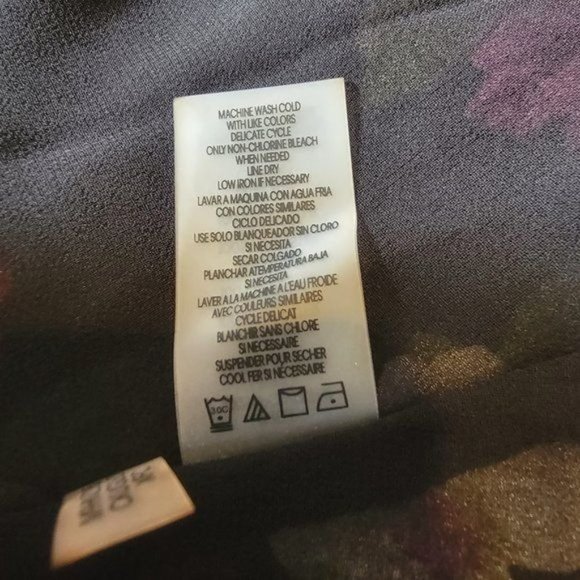 ✨Size 10 Women's Midi Skirt Calvin Klein Faux Wrap Floral Black Pink A-Line New✨ - Picture 5 of 8